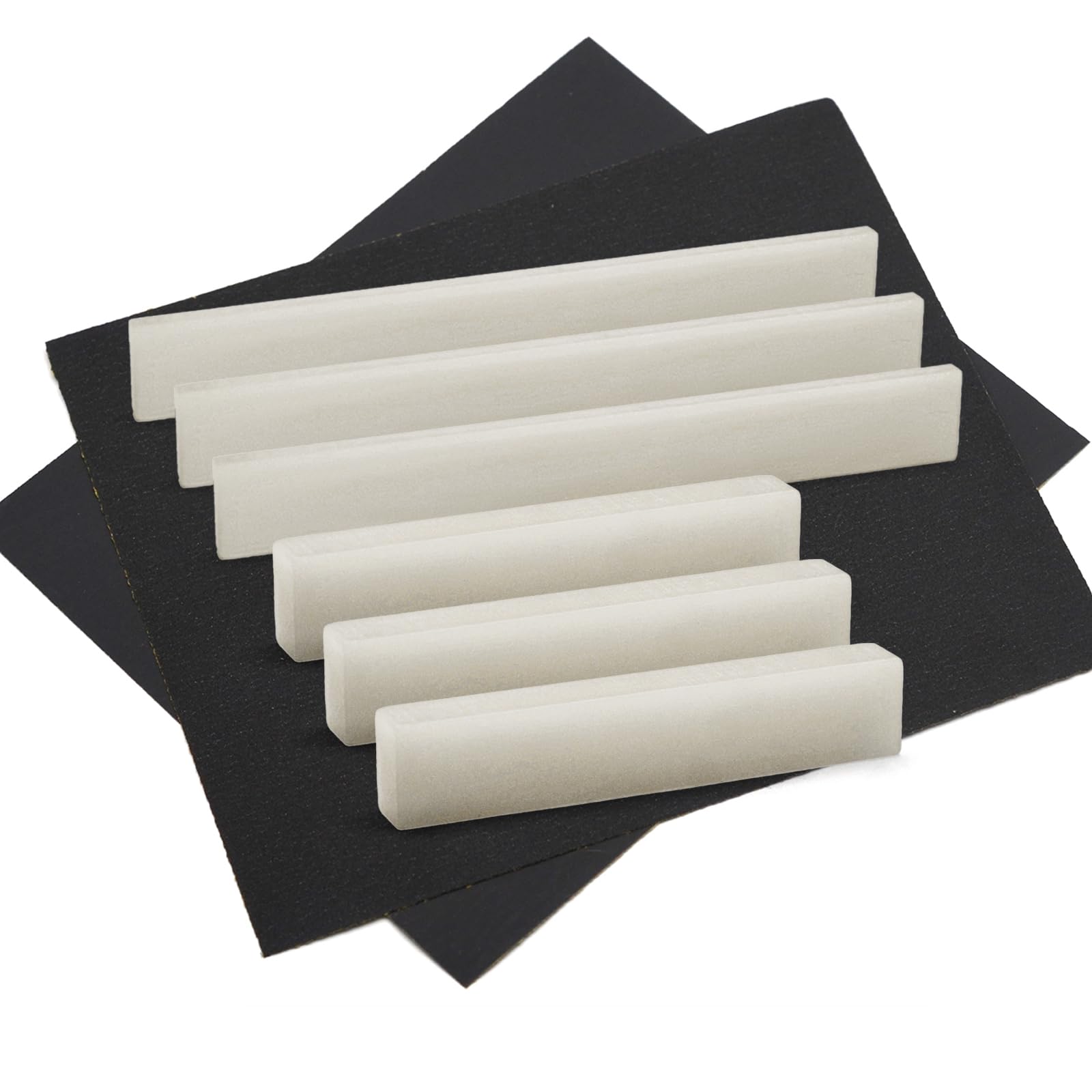 Set of 3 pcs Blank Bone Saddle and 3 pcs Bone Nut Blank for Accoustic Classical Guitar