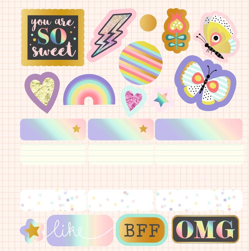 moses. 26259 Flowers & Friends Sticker Book, Over 600 Stickers on 30 Pages in Practical Booklet, Jewellery Stickers, Icons - Image 2