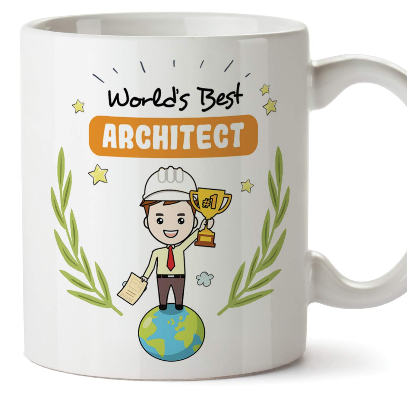 MUGFFINS Architect Original Mug Cup Perfect Present - World's Best Architect - 11 oz Ceramic — image 1