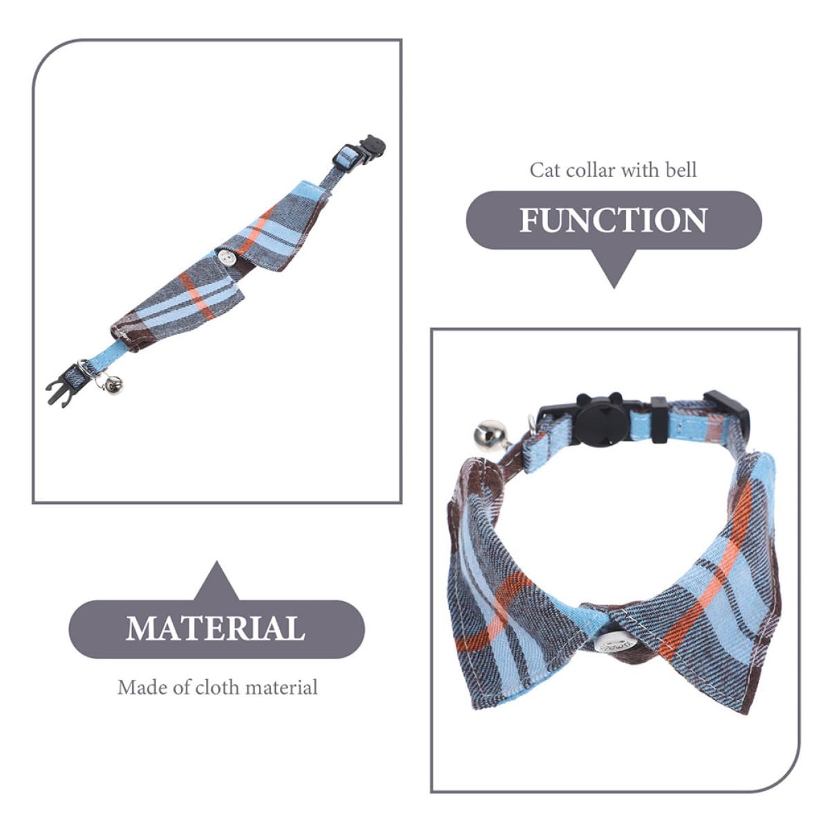 POPETPOP 8pièces Collier pour Chat Réglable avec Clochette Et Nœud Décoratif Lot Carreaux pour Look Élégant Et Sécurisé