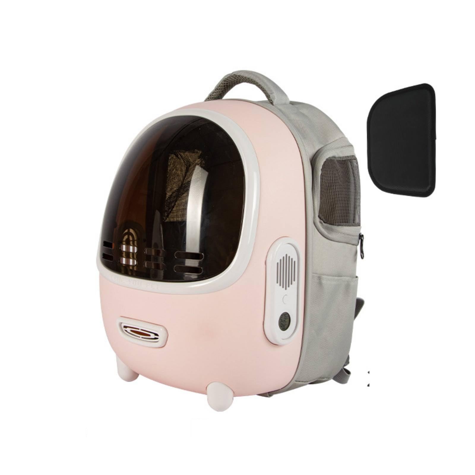 rockible Zaino Trasportino Trasparente Trasportino a Capsula Rigido Zaino con Capsula per Cani di Piccola Taglia, Rosa, Modello Aggiornato Con Ventola