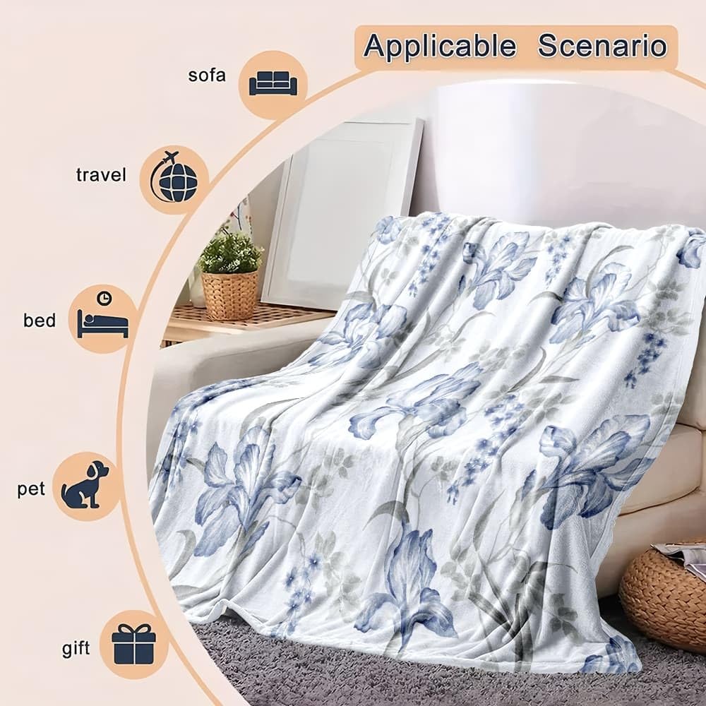 Genérico Przytulny pluszowy koc XXL 180x220cm Rośliny Kwiaty Liście Grawerowane Koc Flanelowy Ciepły Koc Miękki Polar Biały Na Sofę Salon Biuro Samochód Na Zewnątrz Koce
