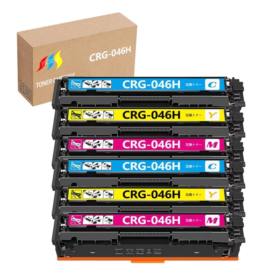 Amazon.co.jp: キヤノン用互換トナーカートリッジCRG-046H 3色6