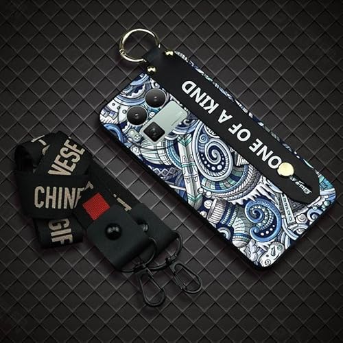 Phone Case Compatible with Realme GT8 Pro China, Waterproof Anti-dust Wristband Phone Holder Lanyard Dirt-resistant Shockproof B