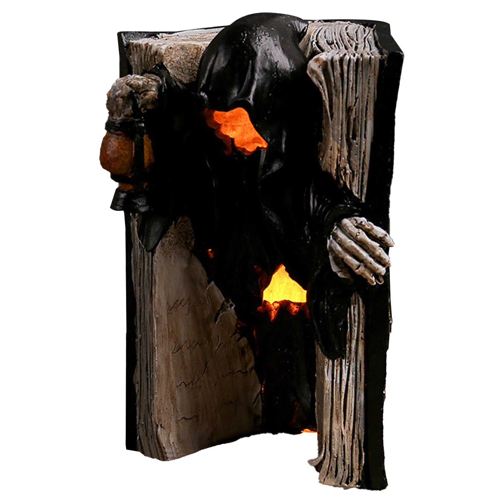 Figurines squelette de lecture d'Halloween en résine de 18,5 cm