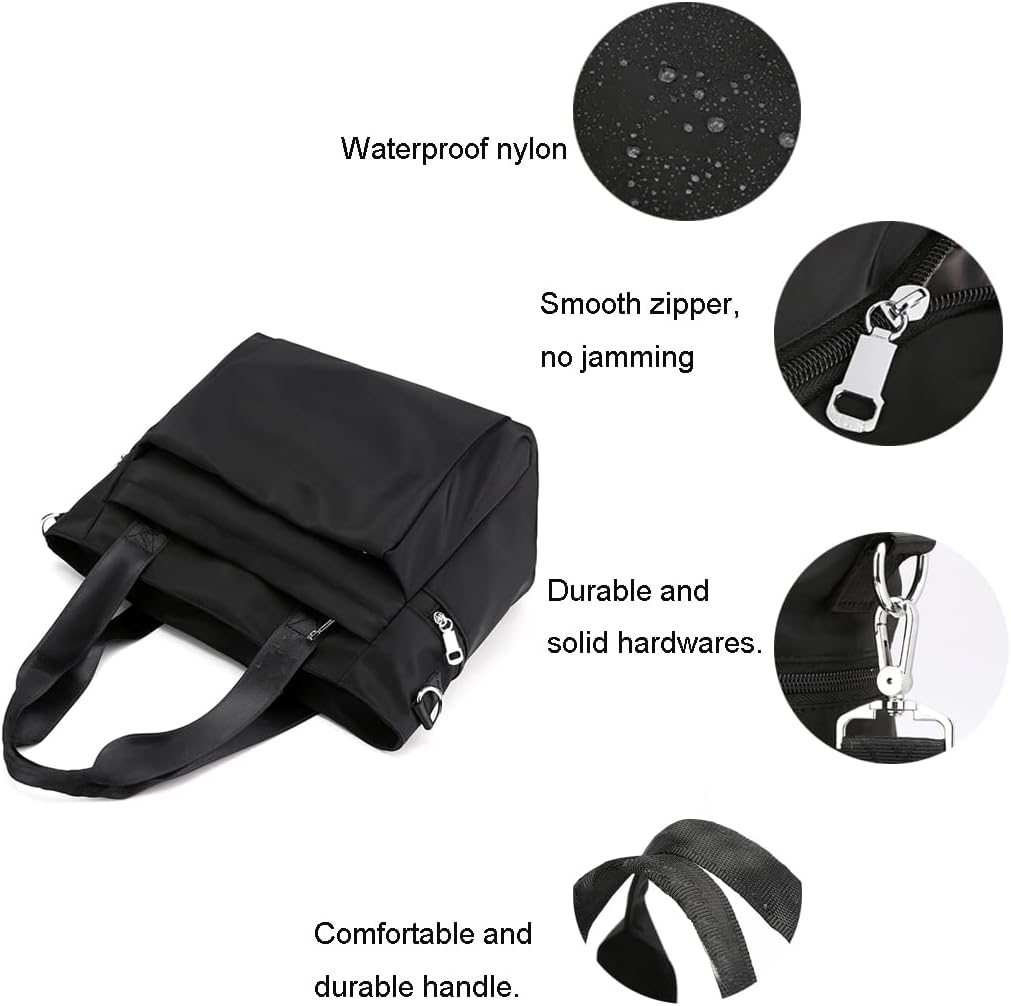 Women Nylon Tote Bag Water resistant Multi-function Shoulder Handbag Light Travel Messenger Bags - Image 7