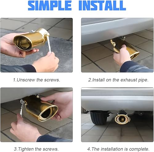 Miniatura 5 de Puntas de escape de acero inoxidable tubo de escape de automóvil modificación de silenciador entrada de 25 pulgadas salida de 32 pulgadas tubo