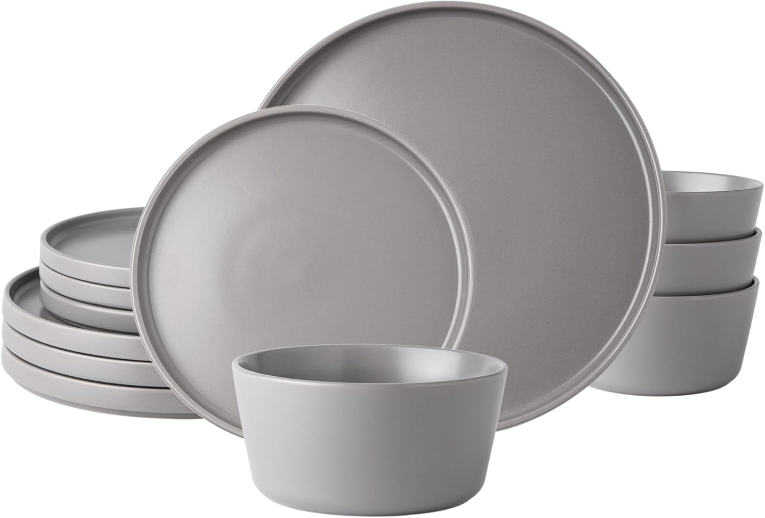 AmorArc Ceramic Dinnerware Sets of 4, Modern Flat