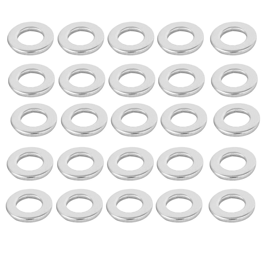 Uxcell Silver Sourcingmap Tone 304 Stainless Steel Flat Washer 1/4-Inch 25Pcs For Screws