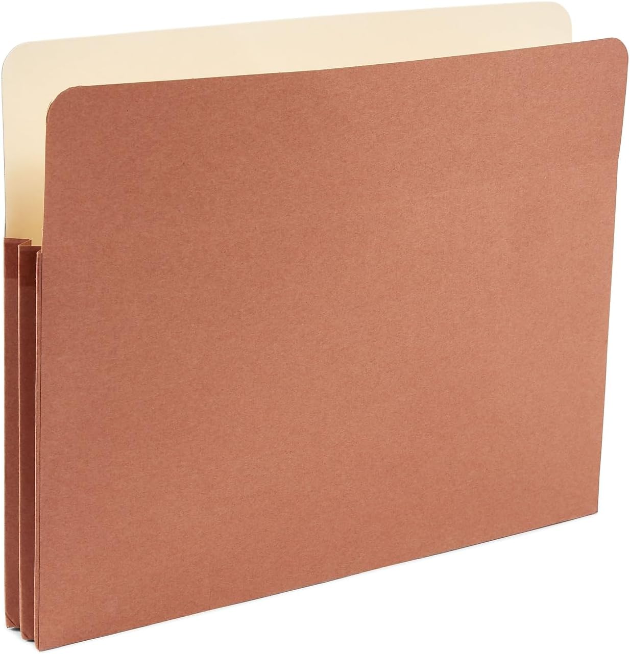 Staples Reinforced File Pocket, 1.75-inch Expansion, Letter Size, Brown, 25/Box (ST435065)