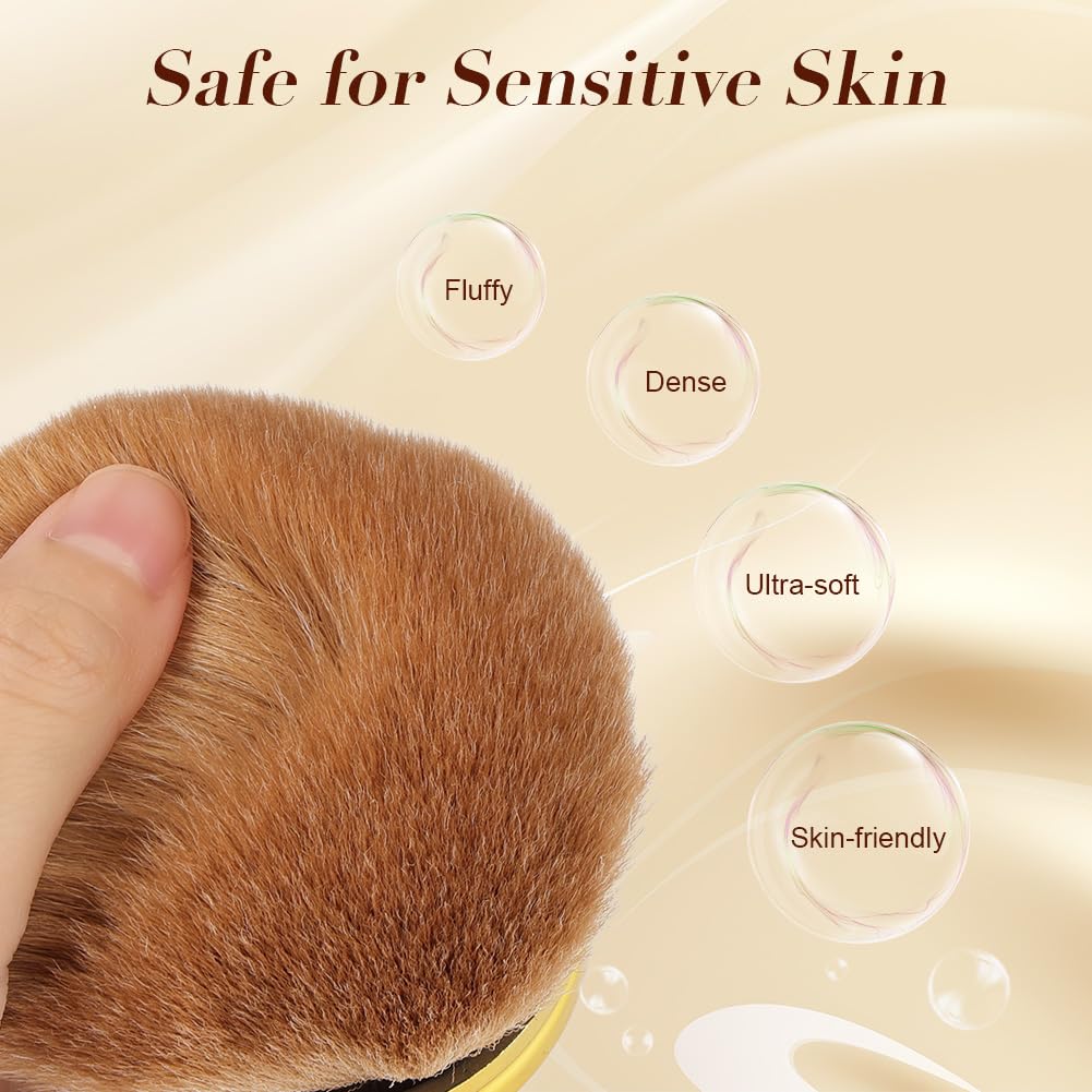 LOPHE Pennello Autoabbronzante Grande per Il Corpo, Kabuki Ovale, Spazzola per Trucco per Il Corpo, Applicatore Portatile per Sfumare e Sfocare la Pelle per Gambe/Braccia