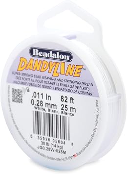 Beadalon Bead Weaving & Stringing Thread - 25 m, 0.28 mm / .011 in, White