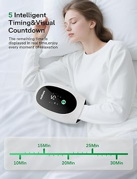 Medisana Hand Massager for Arthritis and Carpal Tunnel, 6 Modes 6 Intensities Hand Massager with Heat and Compression, Large LCD Display Full Hand & Wrist Massager,Mother's Day for Mom/Grandma/Wife