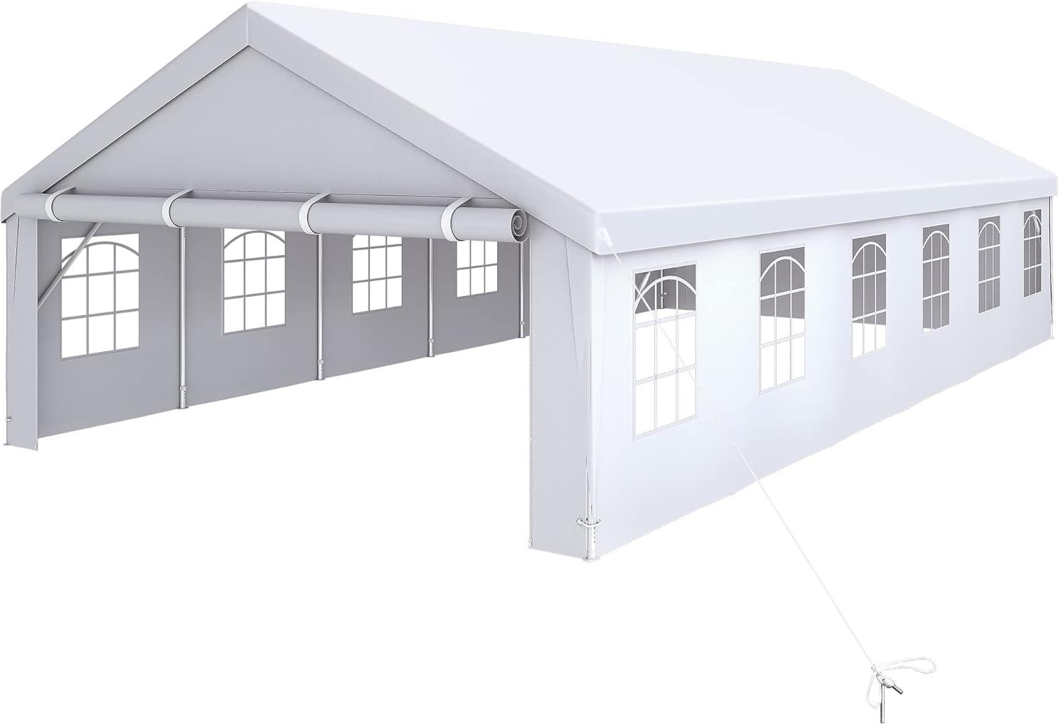DWVO 20'x 40' Party Tent Heavy Duty Wedding Tent Outdoor Canopy Event Shelters Upgraded Galvanized Carport with Removable Sidewall Windows for Commercial, Parties, White 20x40ft
