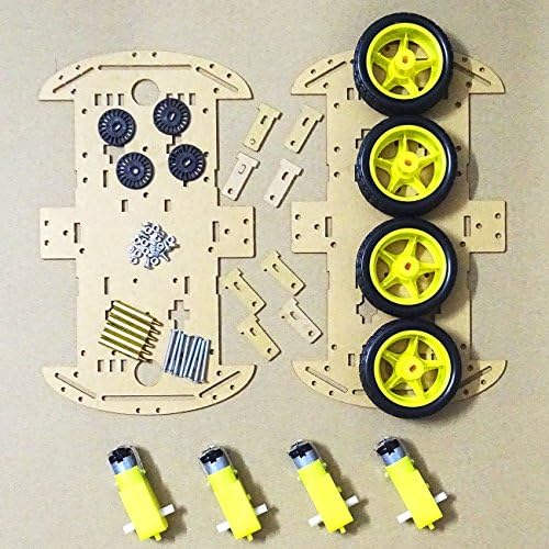 DollaTek Smart Motor Robot Car Battery Box Chassis Kit Speed Encoder For Arduino - Four rounds
