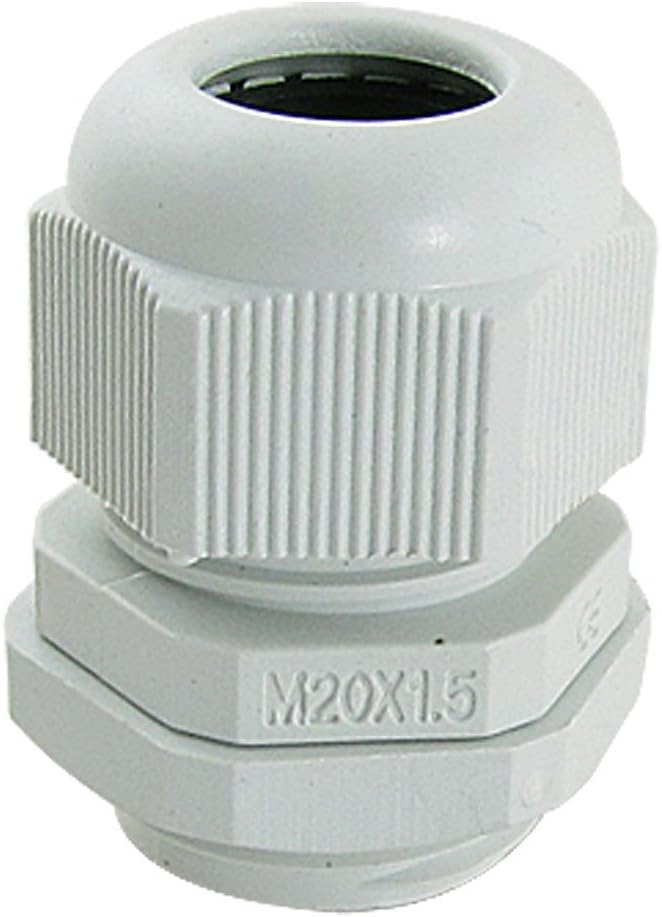 uxcell 10 Pcs White Plastic Waterproof Cable Glands M20 x 1.5