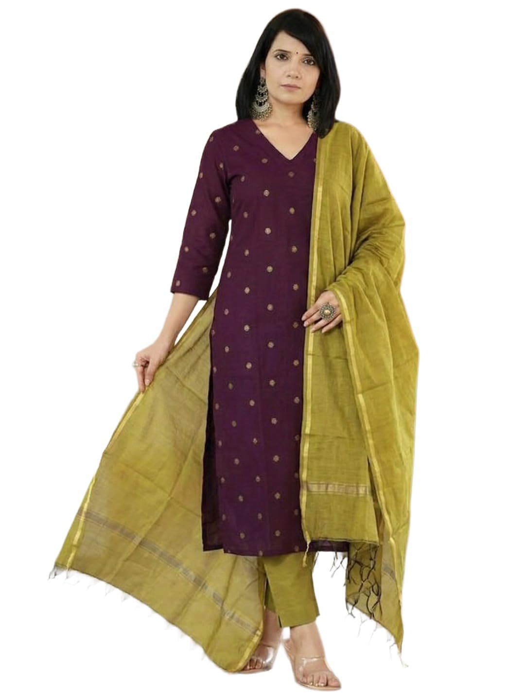 anni designer Standard Rayon Floral Regular Kurta with Pant & Dupatta-picture-3