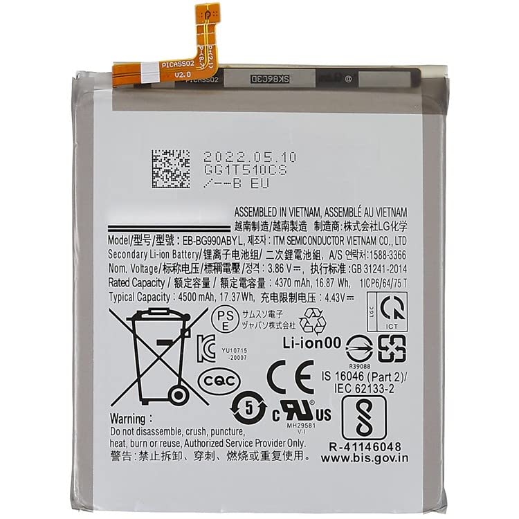 Image of Original Battery for Samsung S21 FE 5G,SM-G990, 4500mAh (EB-BG990ABY) 6 Months Replacment Warranty