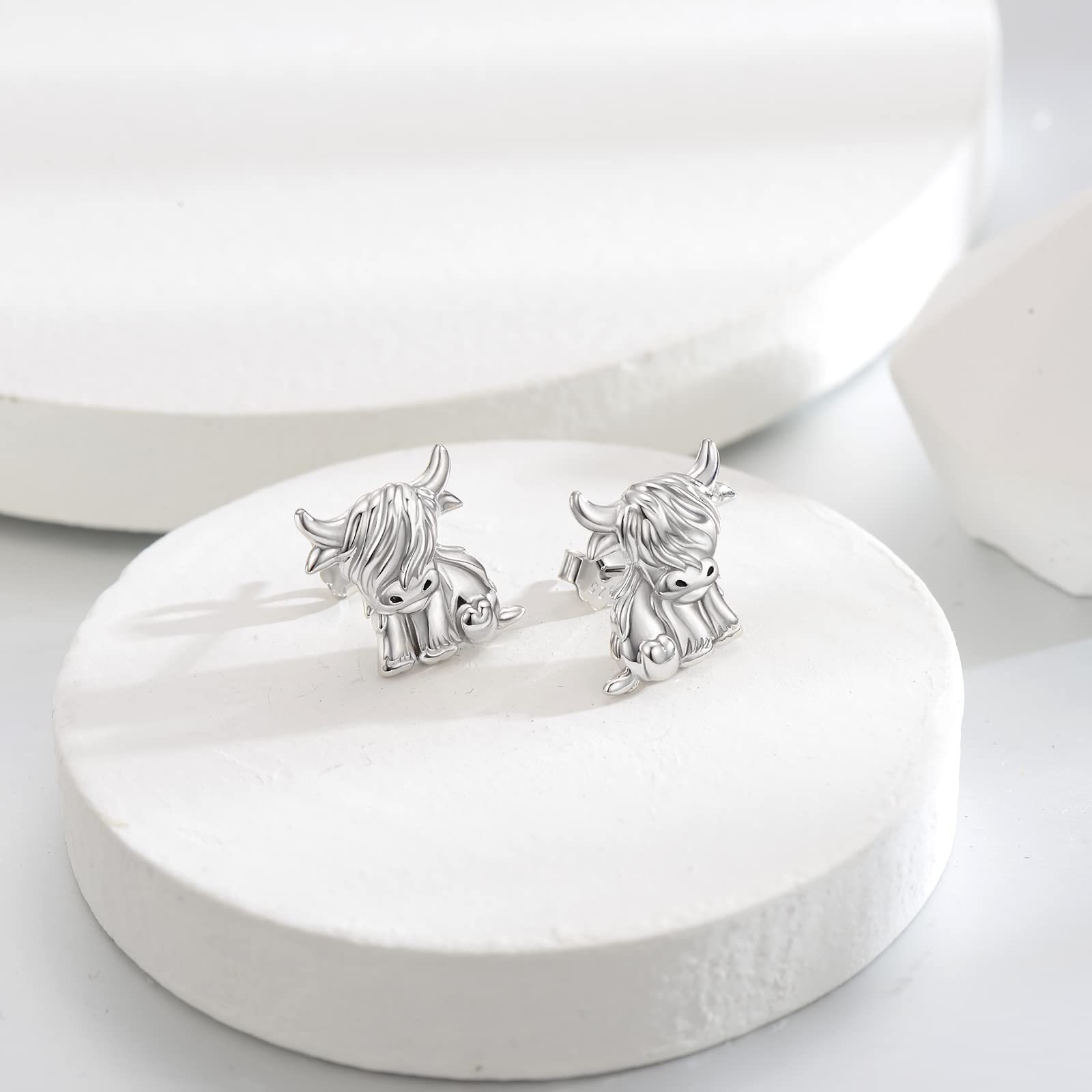 925 Sterling Silber Damen Ohrringe Sonnenblumen/Tiger/Fuchs/Wölfin/Frosch/Drachen/Elefant/Kuh/Ballerina/Schwerter Tier Schmuck Geschenke für Frauen Mädchen Mutter Tochter Geburtstag Muttertag