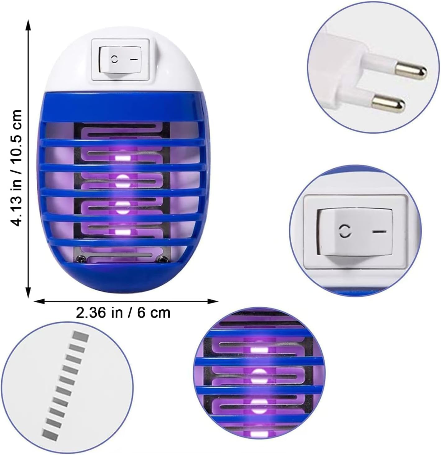 Lámpara Anti Mosquitos,4pack Mata Moscas y Mosquitos Eléctrico, Lámpara Antimosquitos para Interior, Mata Moscas Electrónico, Ilumina y Mata Insectos Voladores