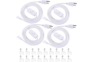 T5 T8 LED Light Cord with On/Off Switch (4 Pack)