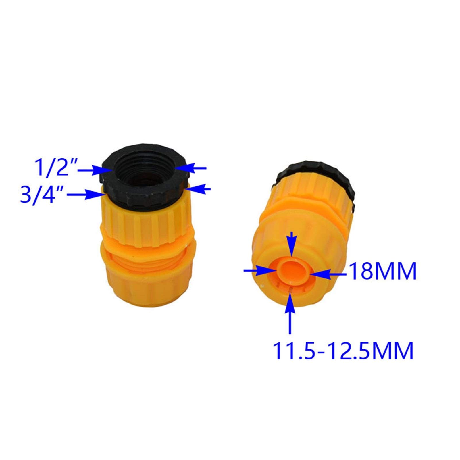 Connettore del tubo da giardino 1/2" 3/4" filettatura interna a 16 mm Tubo for innaffiare connettore rapido 1/2" di plastica Connettore del tubo flessibile 30 pezzi di Miniature di irrigazione connett