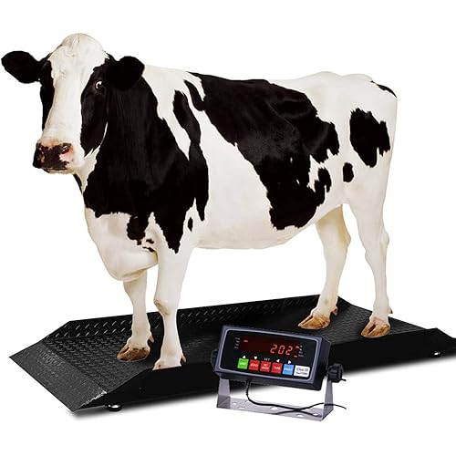 Large Farm Animal Scale/Digital Livestock Weighing Equipment, Capacity 4000 x 1 lb for Cattle, Horse, Goat, Cow, Alpaca, etc. (84x30)