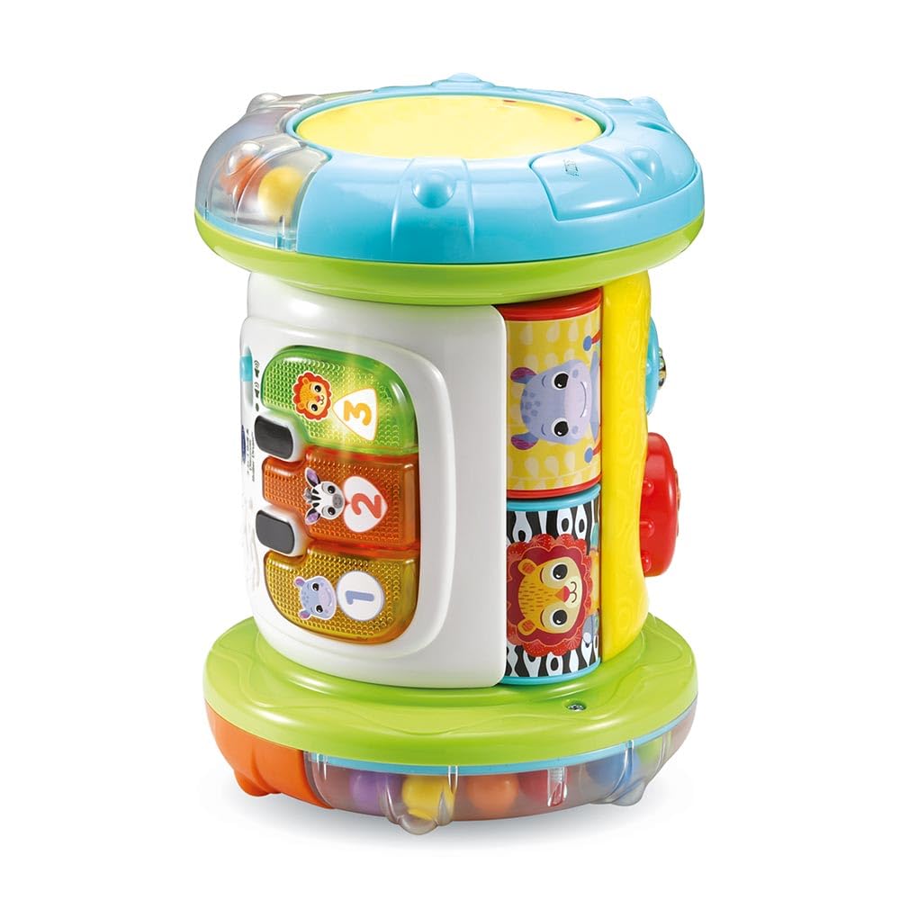 VTech - Jouet Musical Magi Rouleau Tam-Tam 3 en 1, Instrument de Musique Enfant, Jouet d'Activité et de Développement, Jeu Évolutif, Cadeau Bébé Garçon et Fille Dès 9 Mois - Contenu en Français