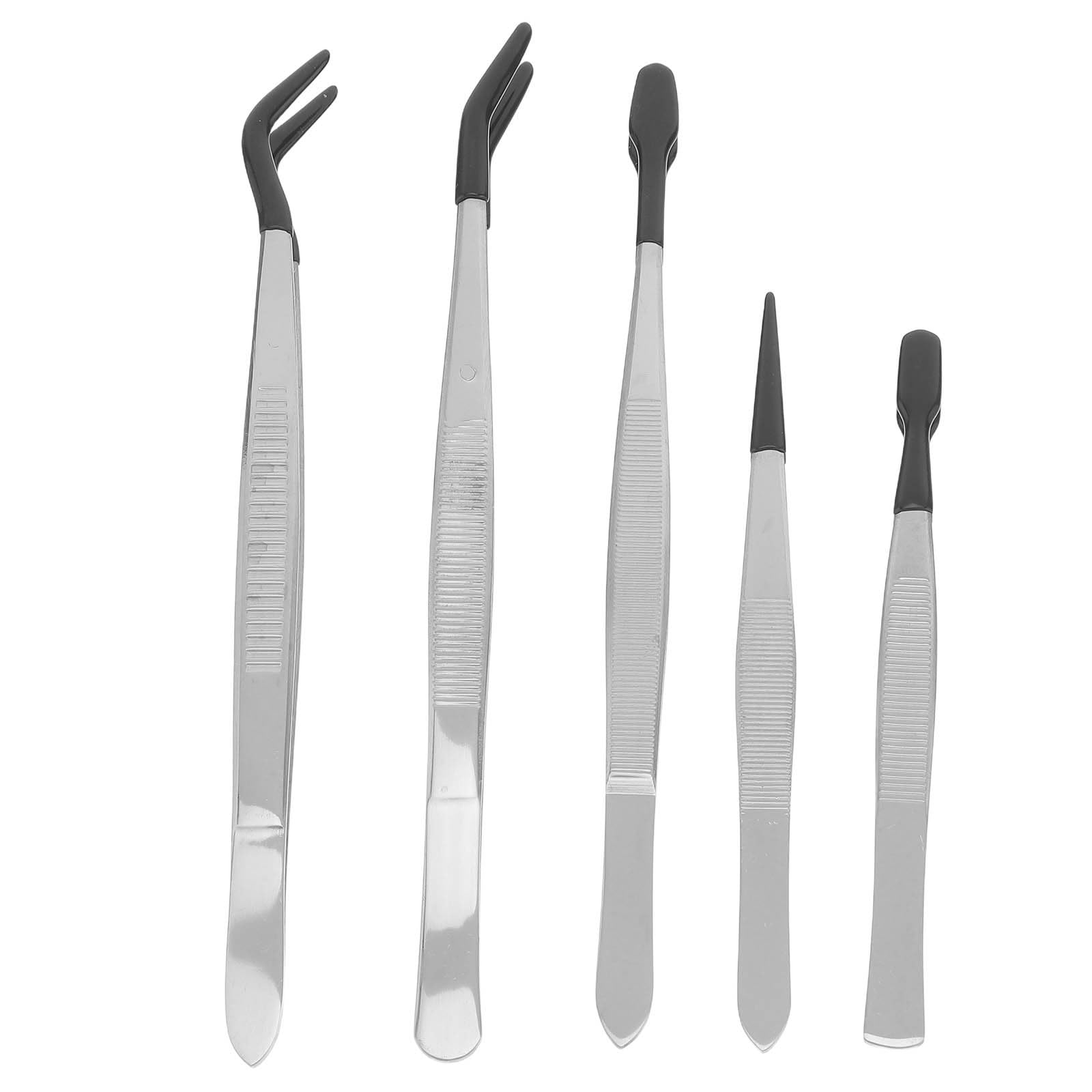 Pinces de précision lot de 5 avec embouts souples en caoutchouc antidérapant - 8