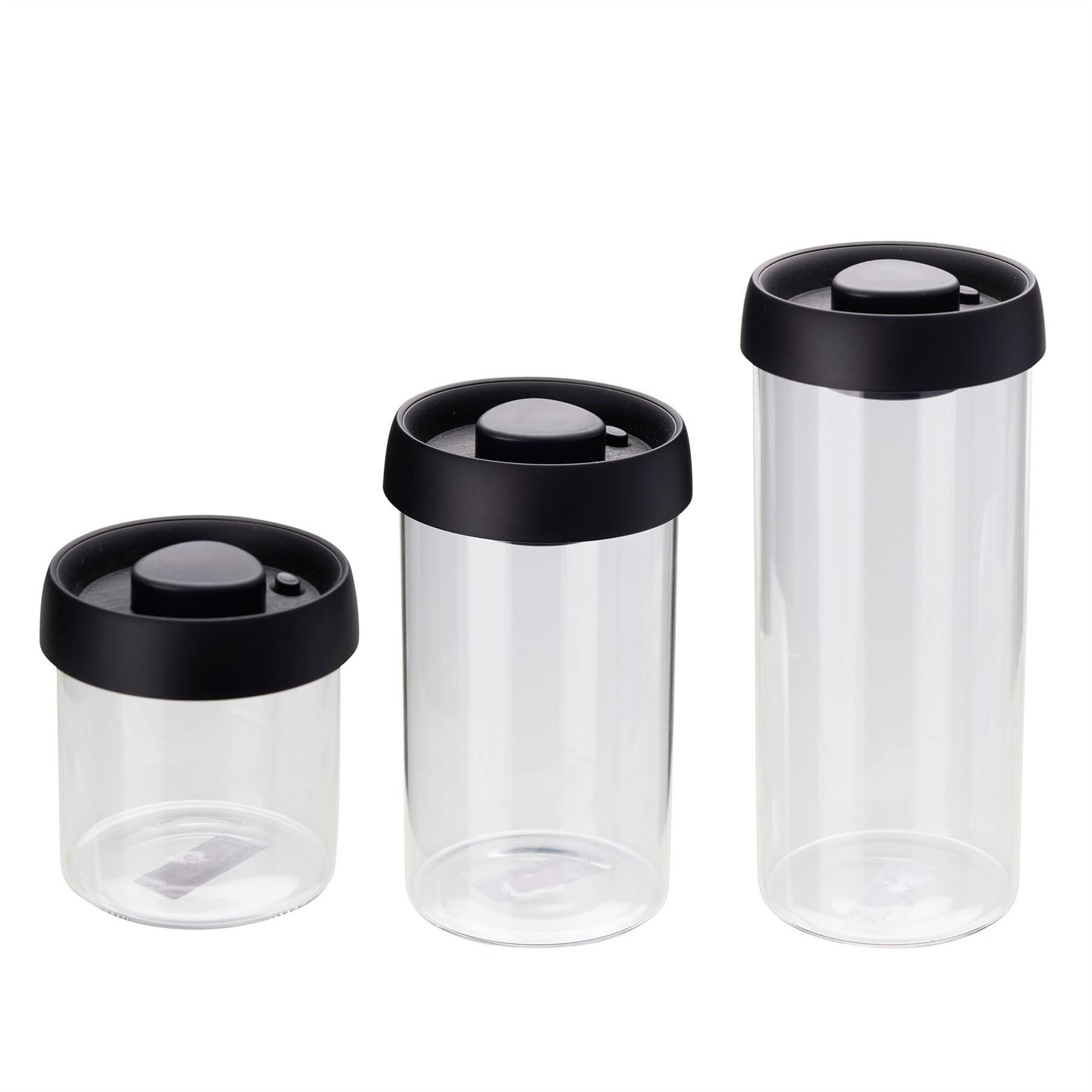Carousel Home Set of 3 Glass Storage Jars with Vacuum Pump | 500ml 1000ml 1500ml Food Storage Containers with Airtight Lid for Kitchen Storage | Glass Jars with Lid