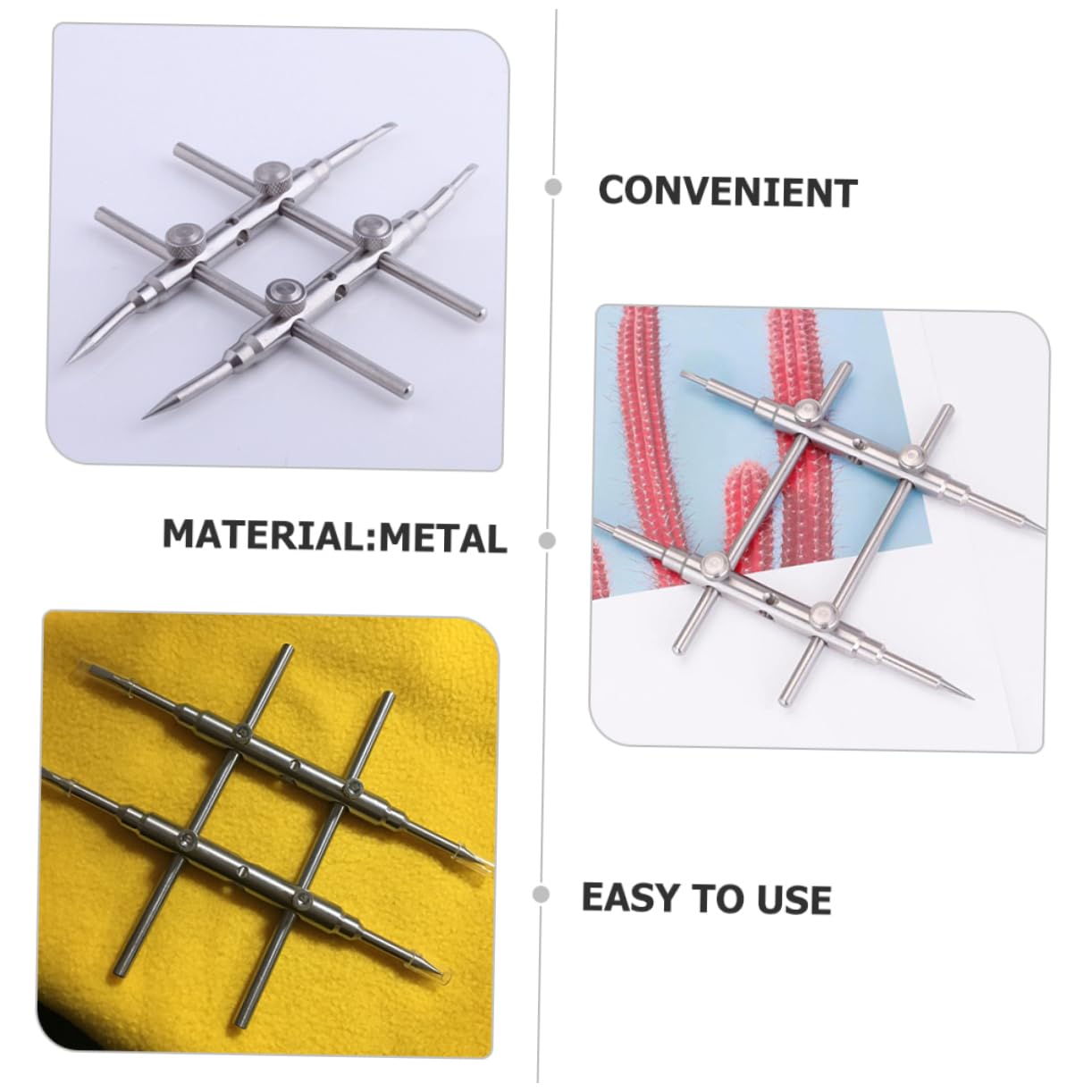 UKCOCO Metall Silber mit Ergonomischem Design Kameraobjektivschlüssel und Festem Griff Werkzeug zur Linsenreparatur und Öffnungsschlüssel für Teleskoplinsen