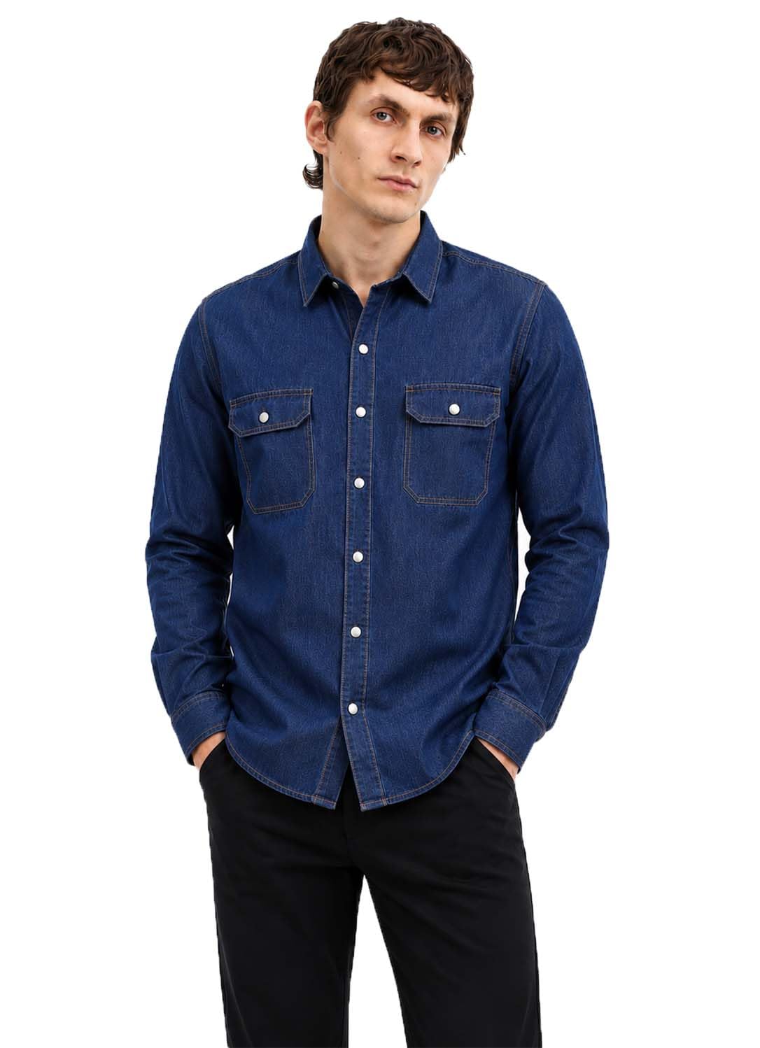 lymio Shirt for Men | Cotton Denim Shirt for Men | Regular Fit Stylish Long Sleeve Shirts (LMS-46-47)-picture-19