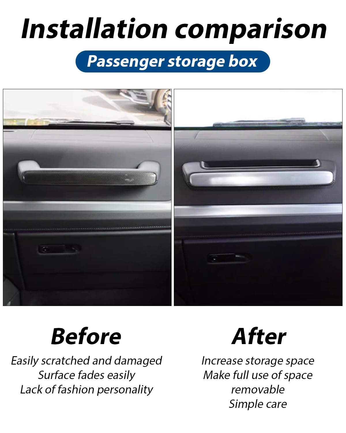 Beifahrer Ablagebox Griff Ablagebox Tablett Ablage Zubehör links Fahrer für Mercedes G Wagon W463A W464 G-Klasse G350D G400D G500 G550 G63 2019-2024