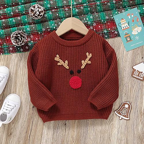Girls Merry Christmas Sweaters Winter Loose Knit Long Sleeve Pullover Kids Boys Graphic Sweater 6 Months-3 Years3