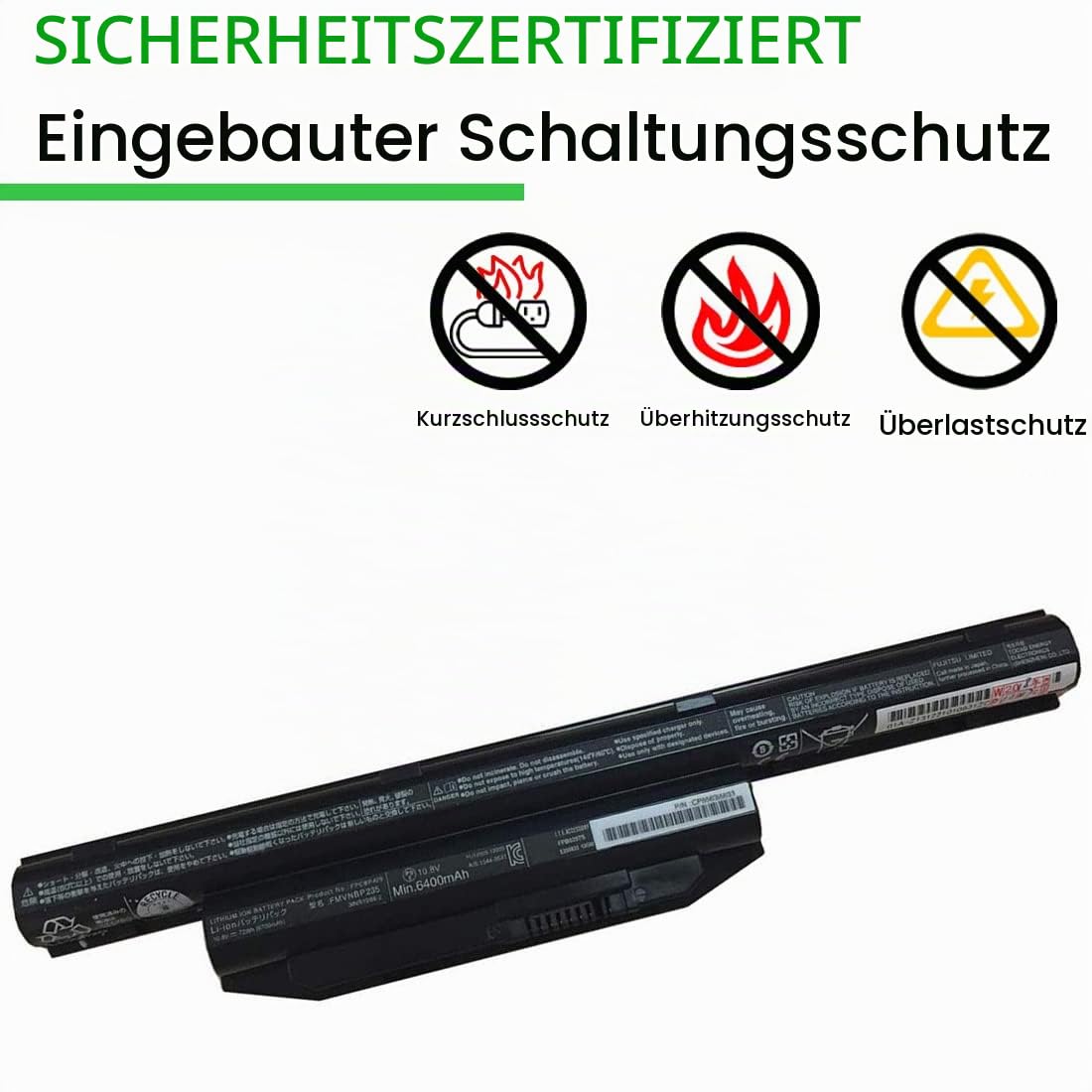 XITAIAN 10.8V 72Wh 6700mAh FPCBP416 FPCBP429 FMVNBP231 FMVNBP235 Ersatz Laptop Akku für Fujitsu LifeBook A544 AH564 E733 E734 E743 E744 E753 E754 S904