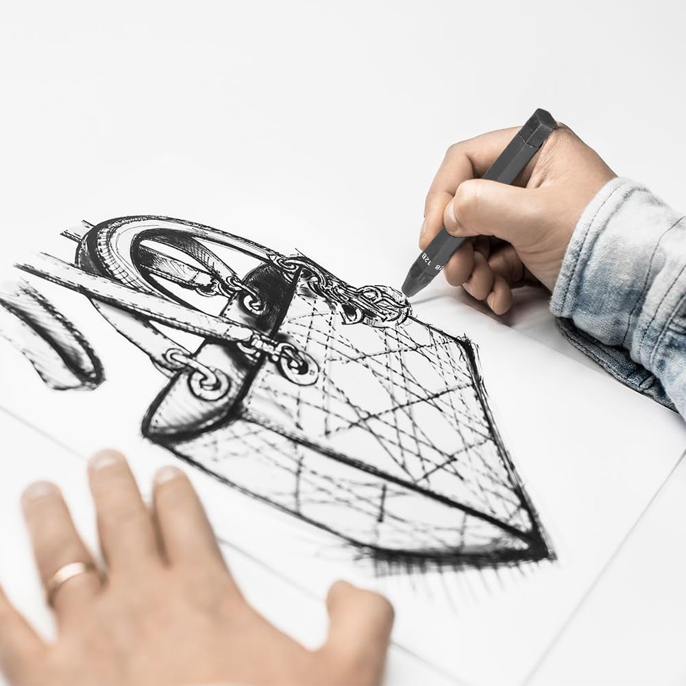 Set di Bastoncini di Grafite, Bastoncini di Grafite Compressi, Confezione da 5 Pezzi per Artisti e Matite per Ombreggiatura, Disegno, Schizzi, Ombreggiatura, Carboncino