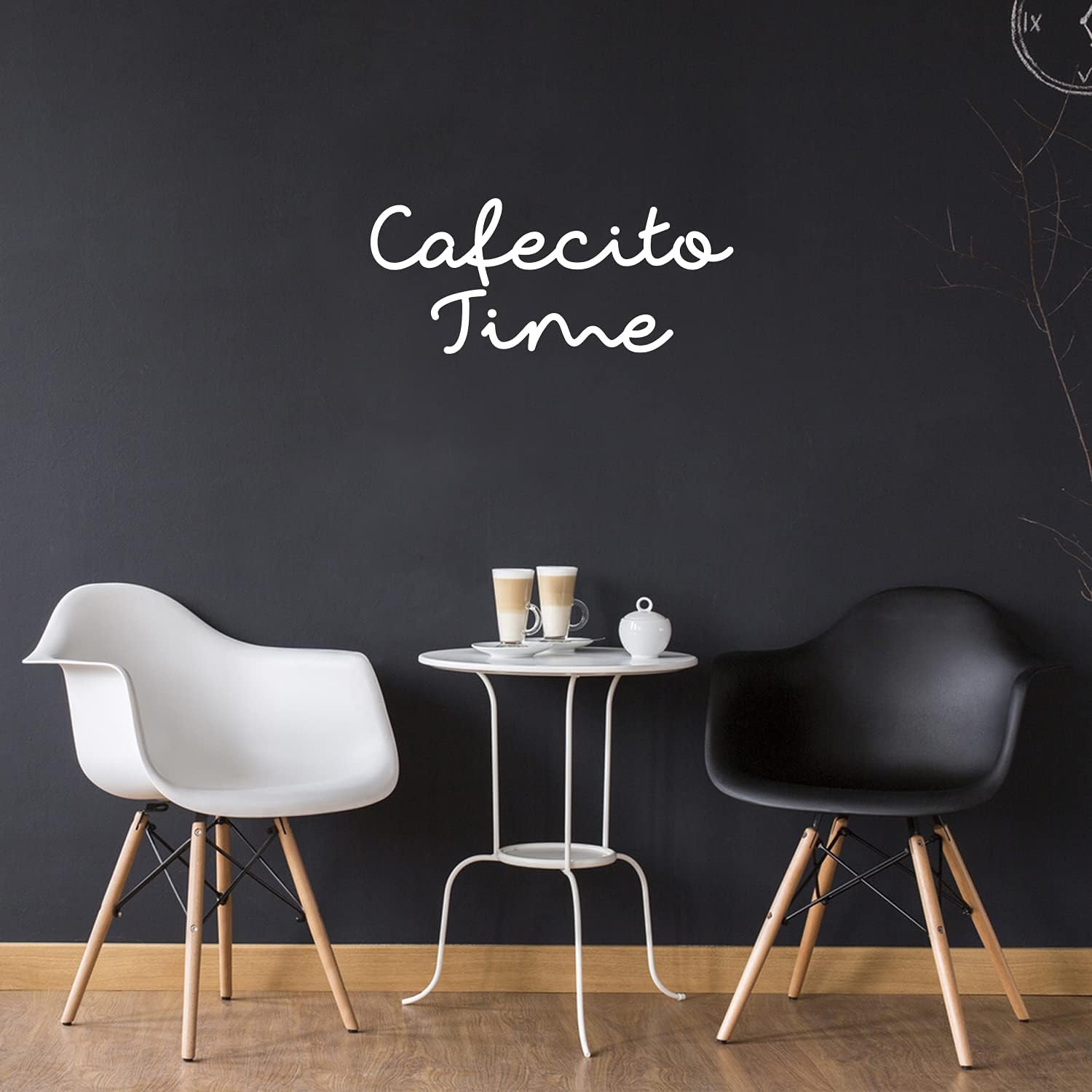 Vinyl Wall Art Decal - Cafecito Time/Coffee Time - 11.5 x 27 - Modern Fun Caffeine Lovers Spanish Quote Sticker for Home Kitchen Coffee Shop Restaurant Storefront Office Decor (White)