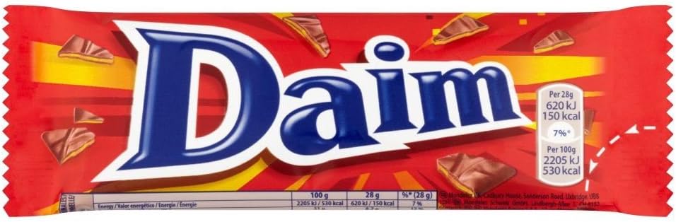 Daim Crunchy Caramel Bar - 28g - Pack of 10 (28g x 10 Bars)