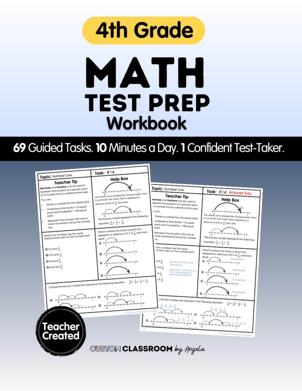 4th Grade Math Test Prep Workbook for State and Standardized Tests: 69 Guided Practice Tasks to Build Confidence, Strengthen Problem Solving, and ... CAASPP, NYS, and Other State Assessments