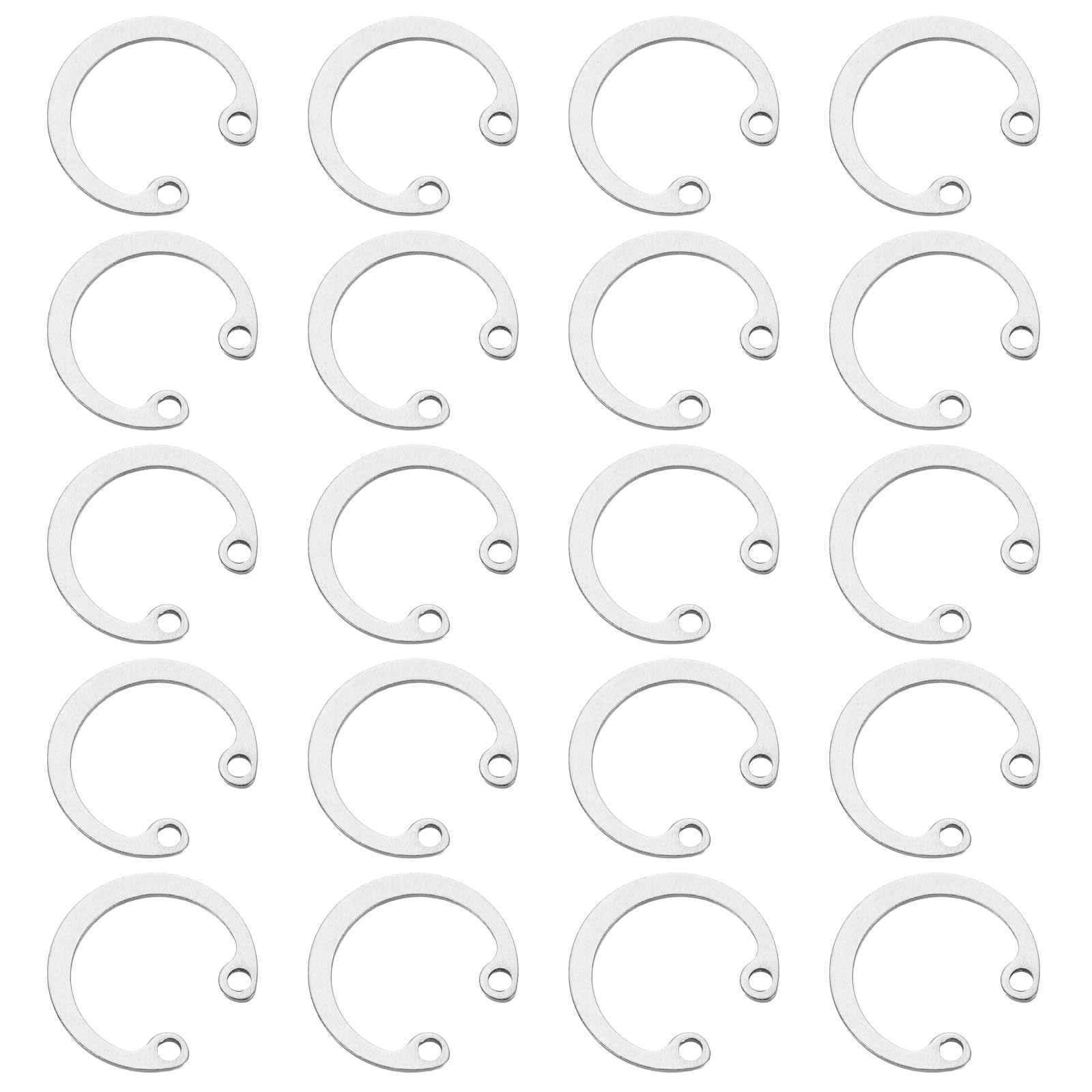 sourcing map 50Pcs 19mm Internal Retaining Ring Circlip, 304 Stainless Steel Internal Circlip Snap Rings C-Clips GB893 for Grooved Shafts Studs, Silver Tone โ image 1