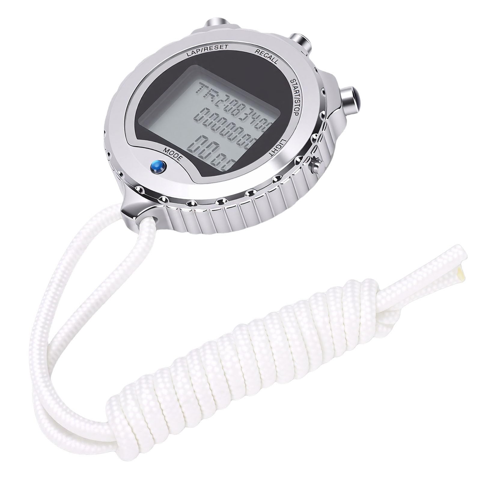 Cronometro Timer Lega Resistente all'Acqua Ampio Display 100 Giri Memoria Sport Digitale Timer con Orologio Sveglia Calendario Luminoso per Allenatori