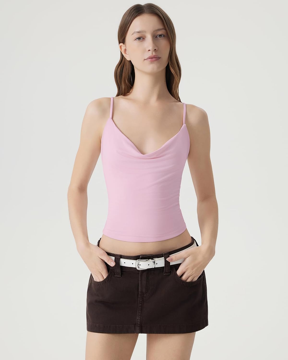 SUUKSESS Womens Sexy Cowl Neck Tank Top 2026 Summer Going Out Cami Tops - Image 2