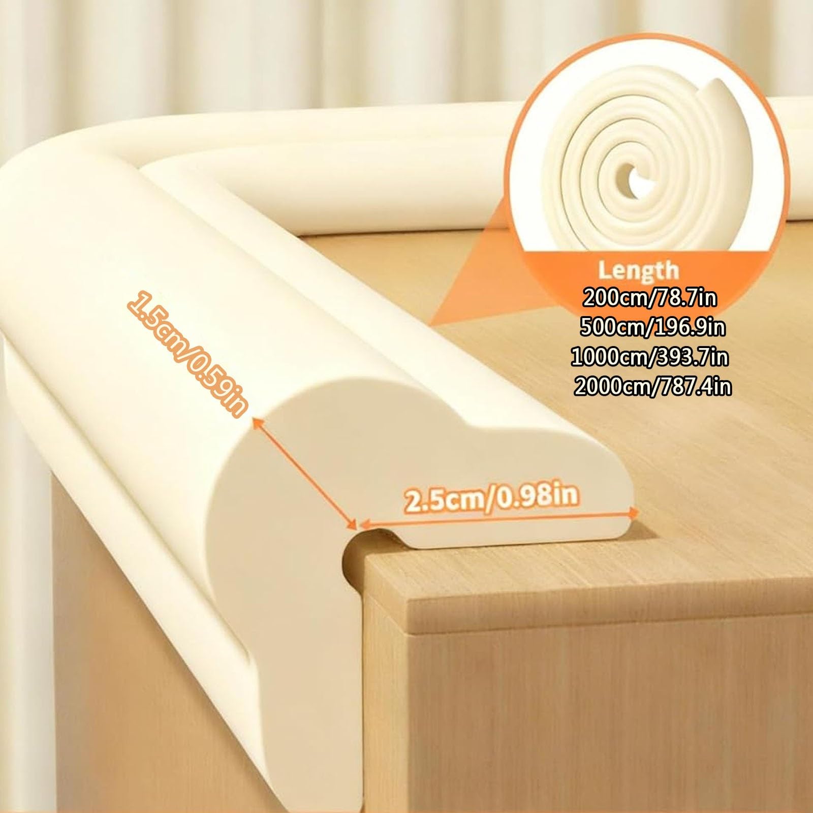 Protectores de Seguridad, Espuma Suave en Forma de L para Bordes Y Esquinas de Muebles(Wood Grain,1000cm/393.7in)