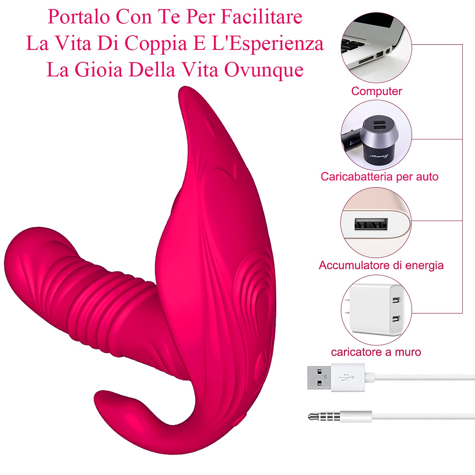 -Massaggiatore Di Silicone Impermeabile Pelvico - 2 Motori e 10 Modalità Di Massaggio Controllo Degli Esercizi Rafforzamento Dei Muscoli per il Pavimento/a