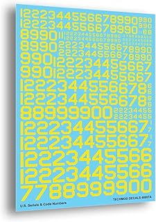 Techmod 48807 1/48 U.S. Serial & Code Numbers, Yellow for Aircraft Wet Decal