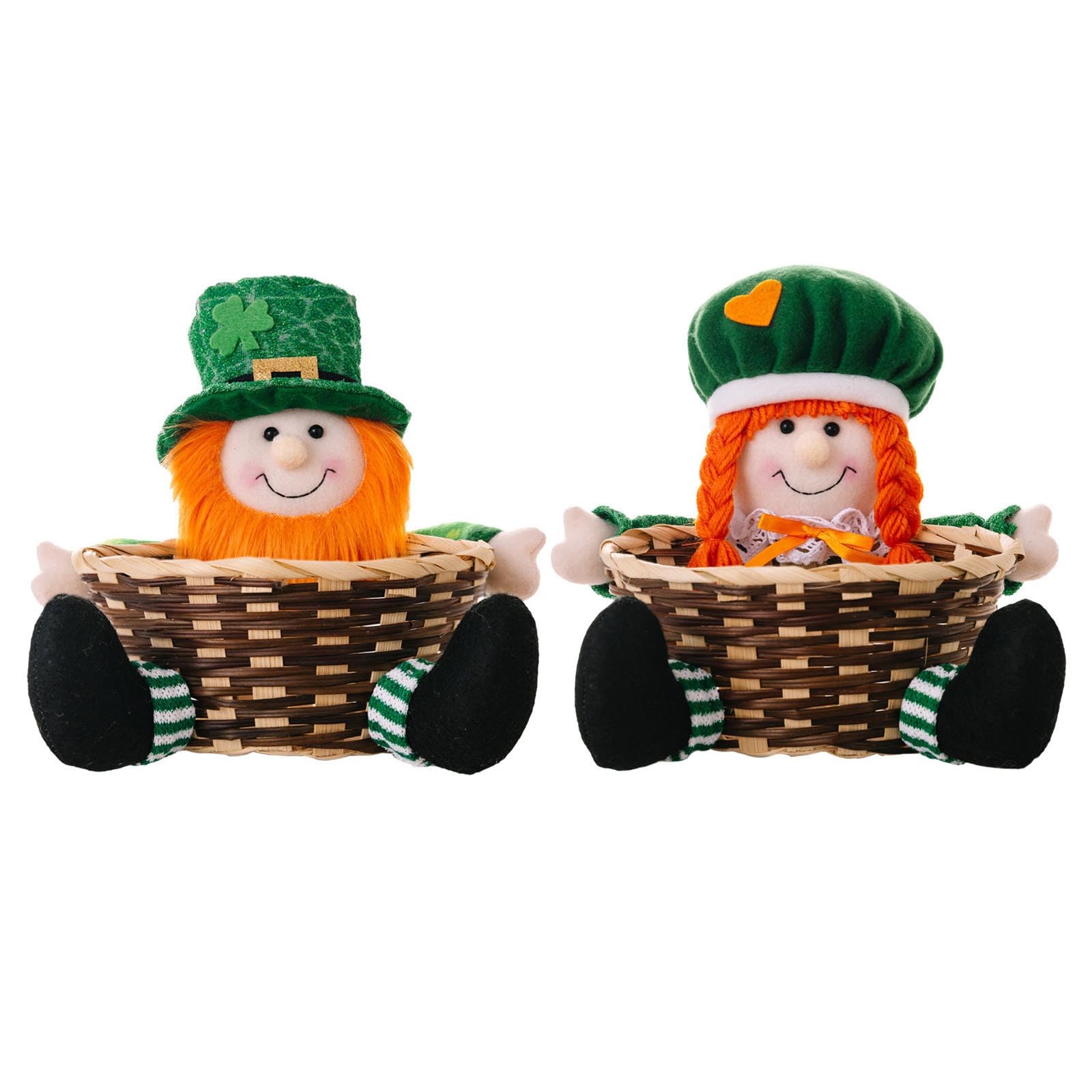 Jazuaiao Festival Candy Basket with Holiday Decorations Box for Irish Festival Celebration Candy Storage Bag Stuffed Animals