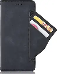 Capa para SHARP Sense,Flip magnético retro,Caso de telefone de couro PU,Design de carteira com slots de cartão removíveis -Black