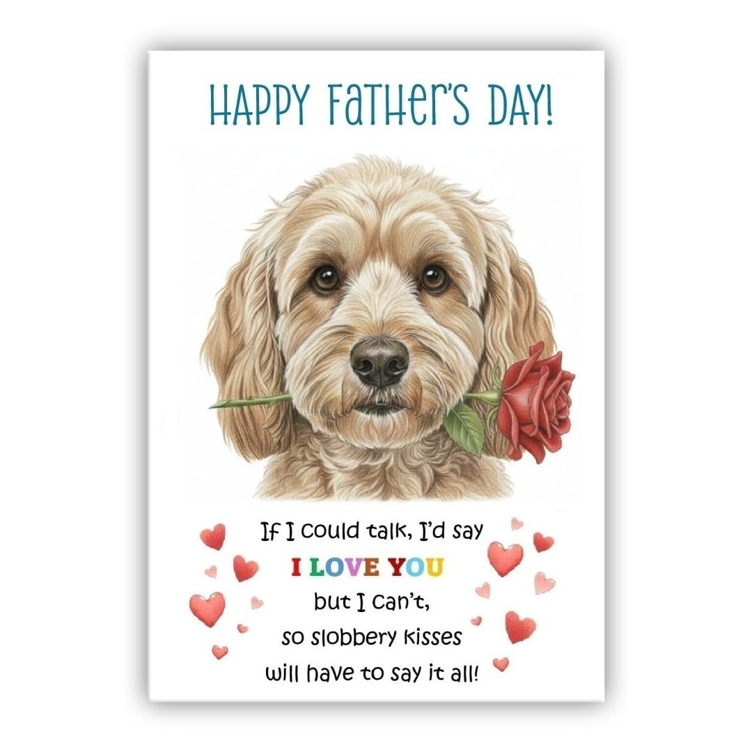 Father’s Day Card From the Dog. Adorable Fathers Day Pet Card. Many Breeds Available. (• Cockapoo fawn– Cockerpoo)