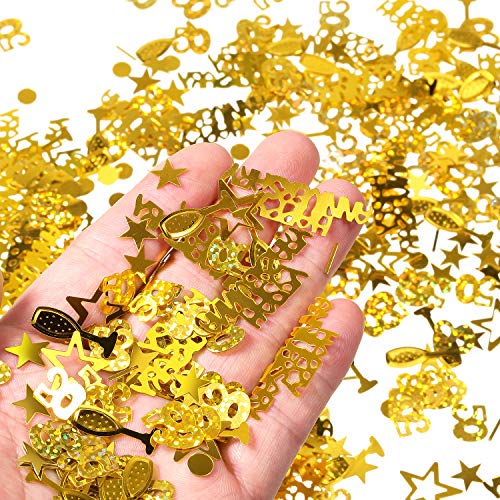 Image of WILLBOND 3000 Pcs Gold 50th Anniversary Confetti Glitter Confetti Table Scatter Decorations for 50th Anniversary Wedding Birthday Party Decoration (Pack of 3)