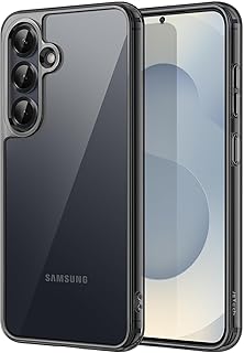 جراب مضاد للصدمات لهاتف سامسونج جالاكسي S25 مقاس 6.2 انش، تم اختباره من الدرجة العسكرية بطول 12 قدم، غطاء حماية S25 صلب وحافة ناعمة جالكسي S25 من سلسلة جارديان، اسود